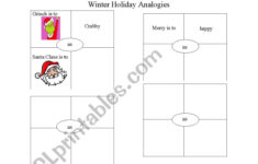 English Worksheets: Christmas Analogies - Worksheets Library with regard to Christmas Analogies Worksheets Answers