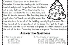 Enreading intended for 4Th Grade Christmas Reading Comprehension Worksheets