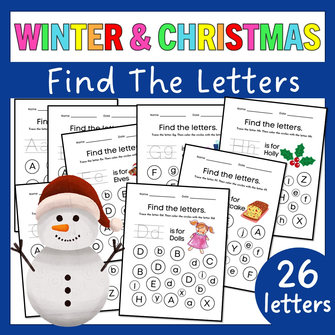 Find The Letter | Christmas &amp;amp; Winter Alphabet Recognition within Christmas Letter Recognition Worksheets