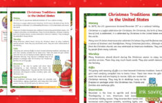 Fourth Grade Christmas Traditions In The United States Reading for Christmas in the Usa Worksheets