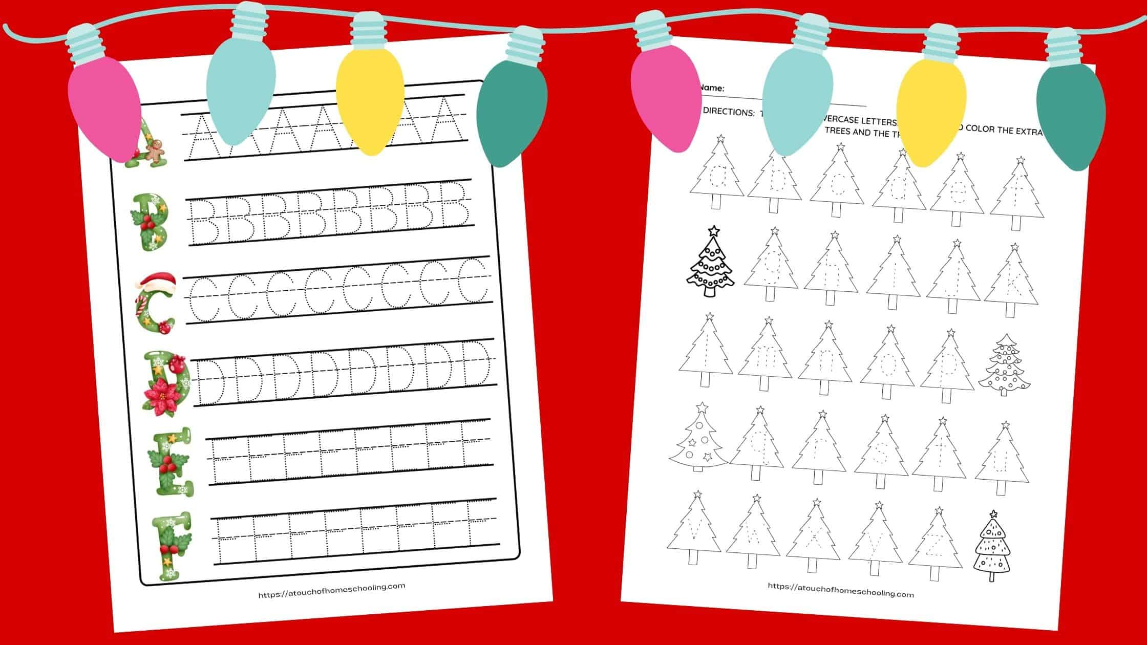 Free Christmas Alphabet Printable Worksheets For Preschool for Kindergarten Christmas Letter Worksheets
