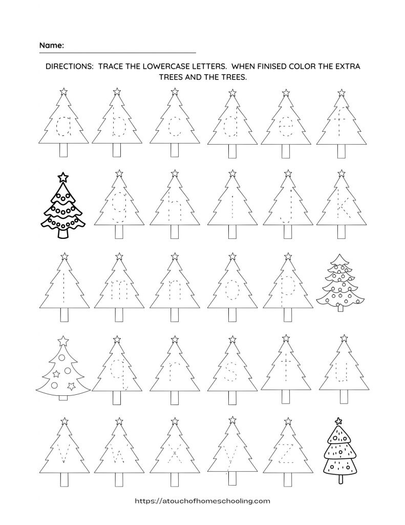 Free Christmas Alphabet Printable Worksheets For Preschool in Christmas Letter Tracing Worksheets