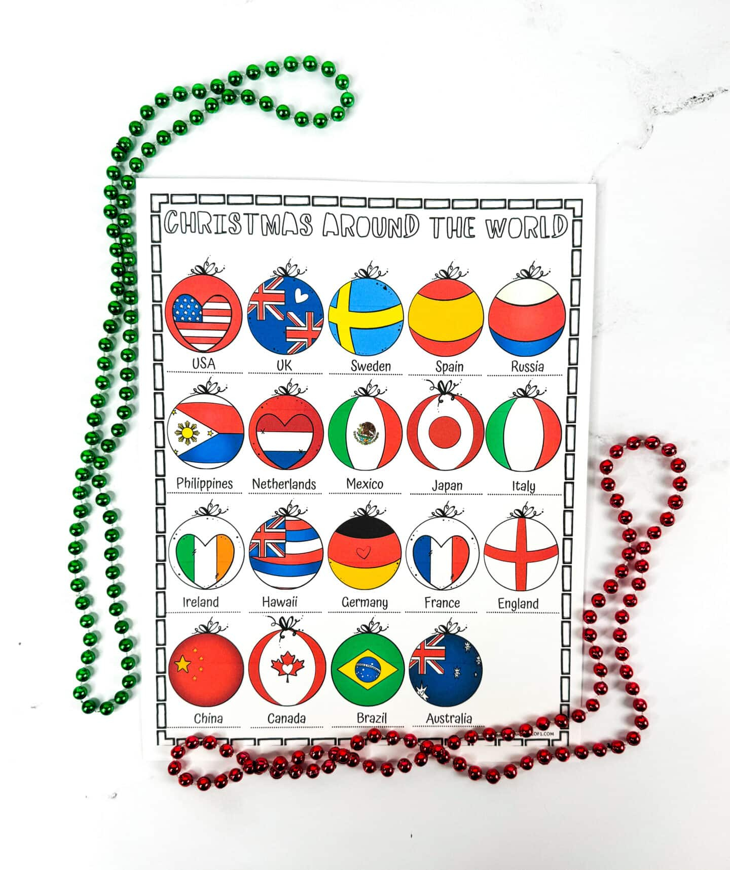 Free Christmas Around The World Worksheet with regard to Christmas Map Skills Worksheets