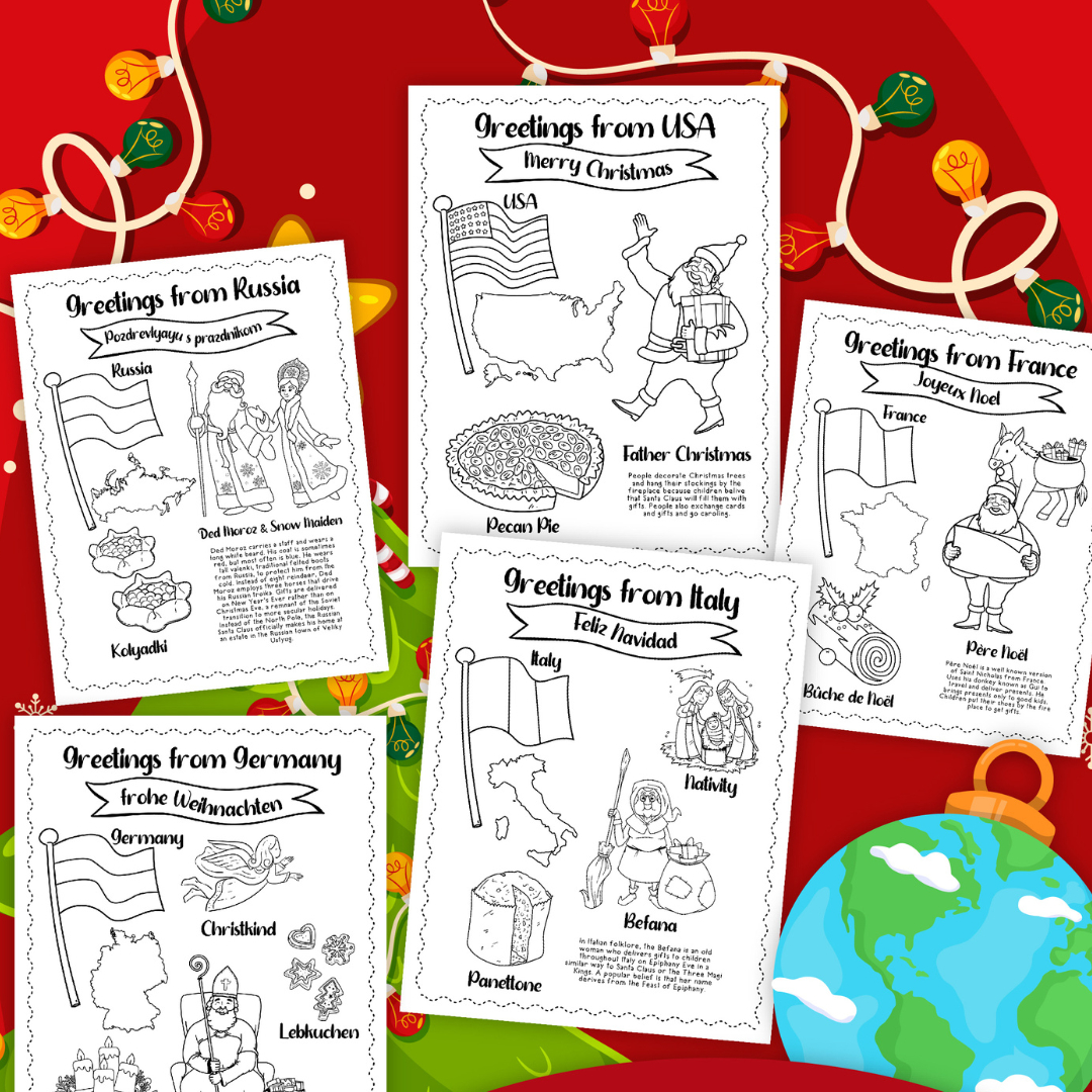 Free Christmas Around The World Worksheets (20 Pages!) - Leap Of throughout Free Printable Christmas Around The World Worksheets