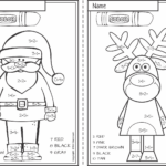 Free Christmas Colornumber Addition Within 10 | Km Classroom For Christmas Addition Coloring Worksheets