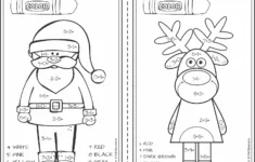 Free Christmas Colornumber Addition Within 10 | Km Classroom in Color by Number Addition Christmas Worksheets Free