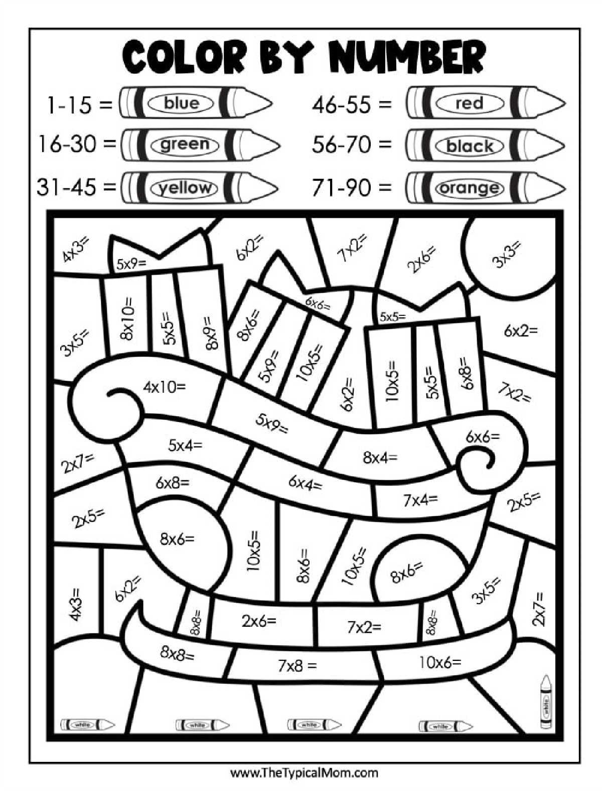 Free Christmas Colornumber (Pdf Printables) in Christmas Math Coloring Worksheets 3Rd Grade