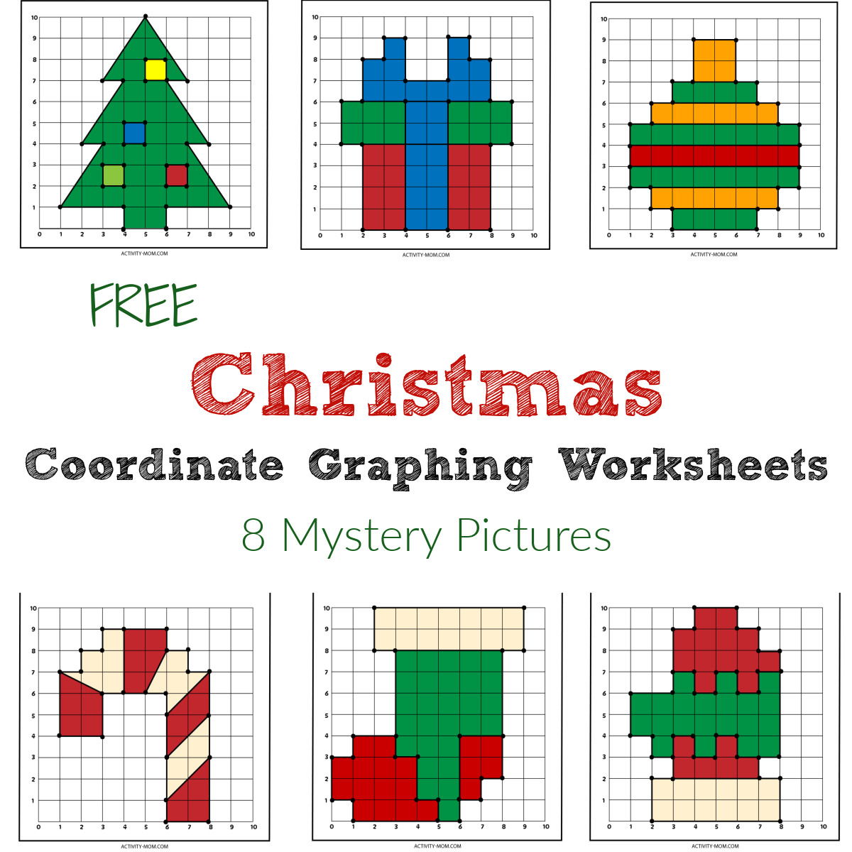 Free Christmas Coordinate Graphing Worksheets - The Activity Mom inside Free Printable Christmas Coordinate Graphing Pictures Worksheets