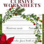 Free Christmas Cursive Handwriting Worksheet, Download Free Throughout Christmas Cursive Handwriting Worksheets