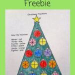 Free Christmas Fractions Coloring Worksheets December Math Activity Throughout Christmas Fraction Worksheets Free