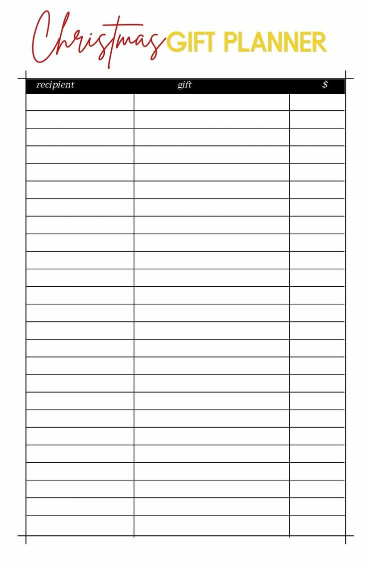 Free Christmas Gift Planning Worksheet Printable For 2021 (Pdf) for Christmas Gift Planning Worksheets