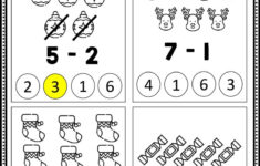 Free Christmas Math Worksheets For Kindergarten – Eduflakes in Addition and Subtraction Christmas Worksheets