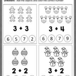 Free Christmas Math Worksheets For Kindergarten   Eduflakes Inside Worksheets For Kindergarten Christmas