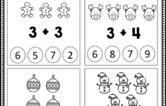 Free Christmas Math Worksheets For Kindergarten - Eduflakes intended for Preschool Christmas Math Worksheets