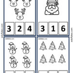 Free Christmas Math Worksheets For Kindergarten   Eduflakes Within Preschool Math Christmas Worksheets
