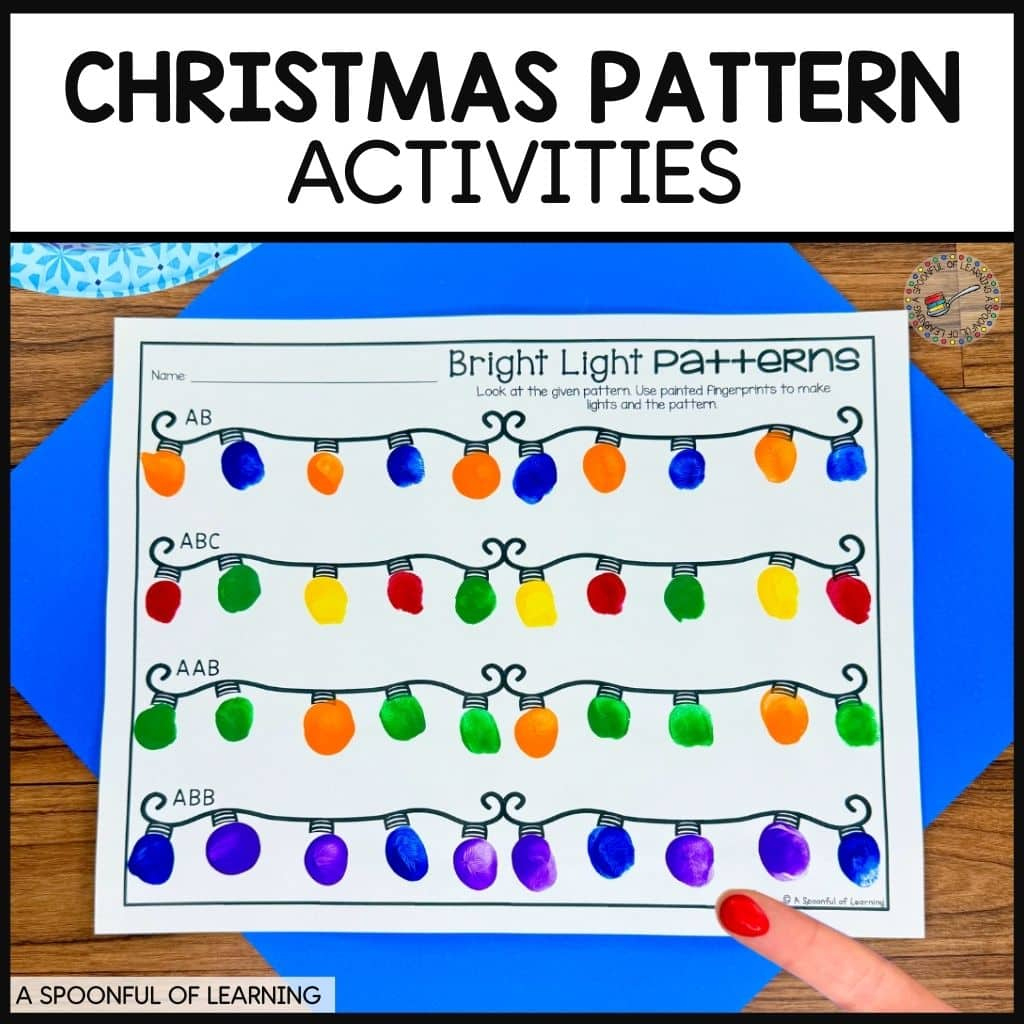 Free Christmas Pattern Activities For Kindergarten - A Spoonful Of inside Christmas Pattern Worksheets For Kindergarten