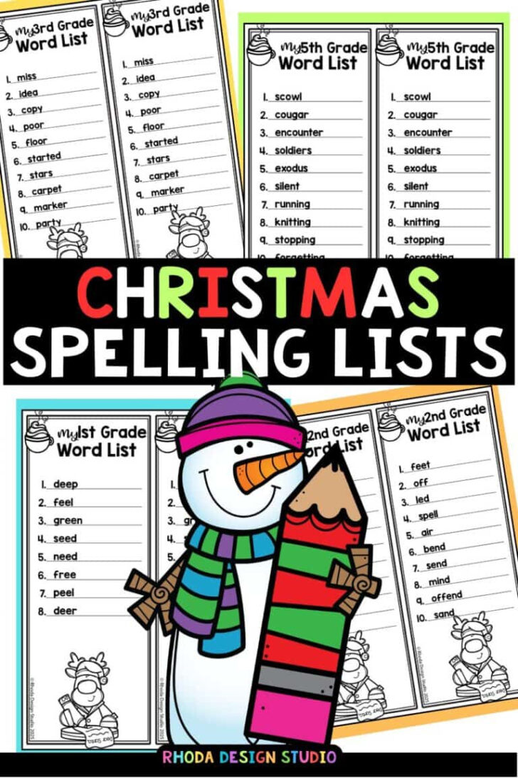 Free Christmas Spelling Worksheets