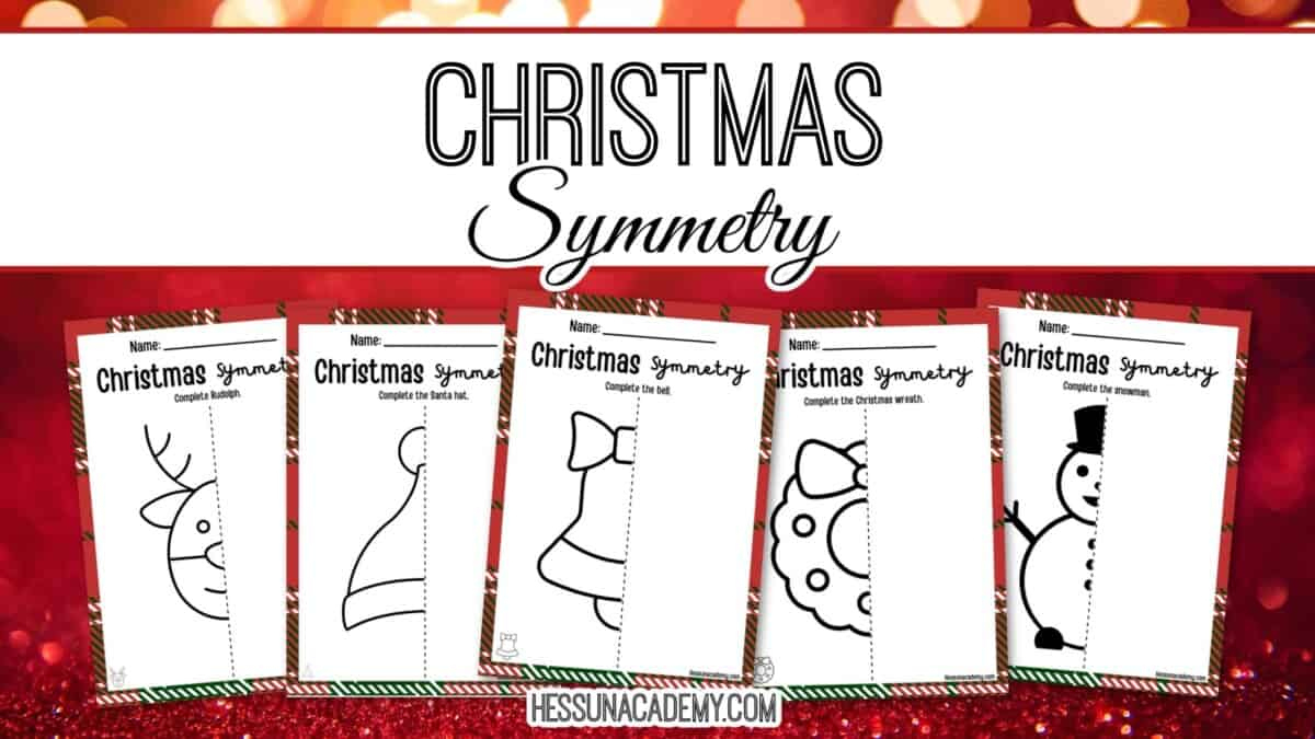Free Christmas Symmetry Pages - Hess Unacademy within Free Christmas Symmetry Worksheets