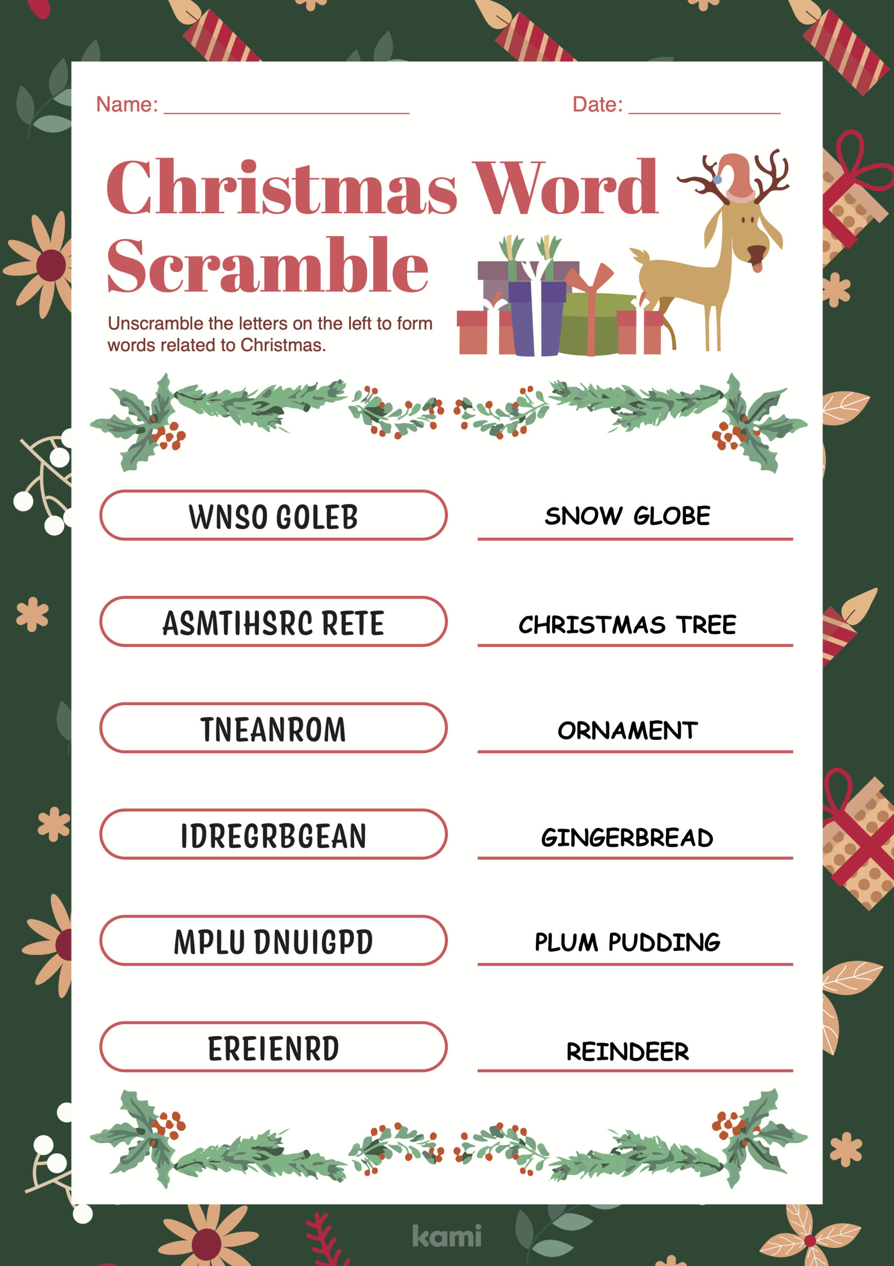 Free Christmas Unscramble Worksheet, Download Free Christmas intended for Super Teacher Worksheets Scrambled Christmas