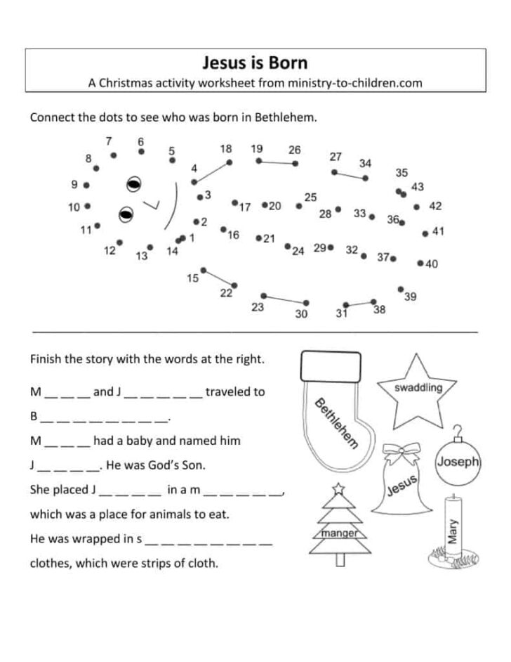 Free Christian Christmas Worksheets Free Christian Christmas Worksheets