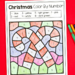 Free Colornumber Christmas Pages Within Christmas Color By Code Worksheets