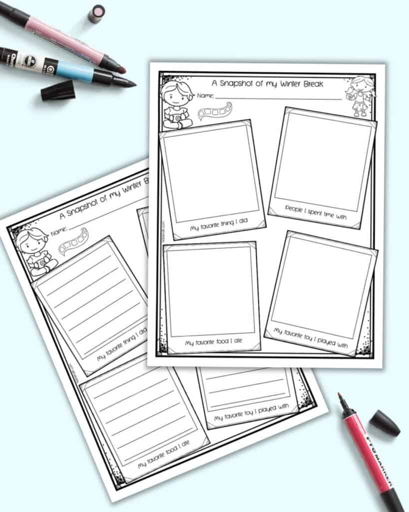 Free Printable After Winter Break Activity For Pre-K And regarding What I Did Over Christmas Break Worksheets