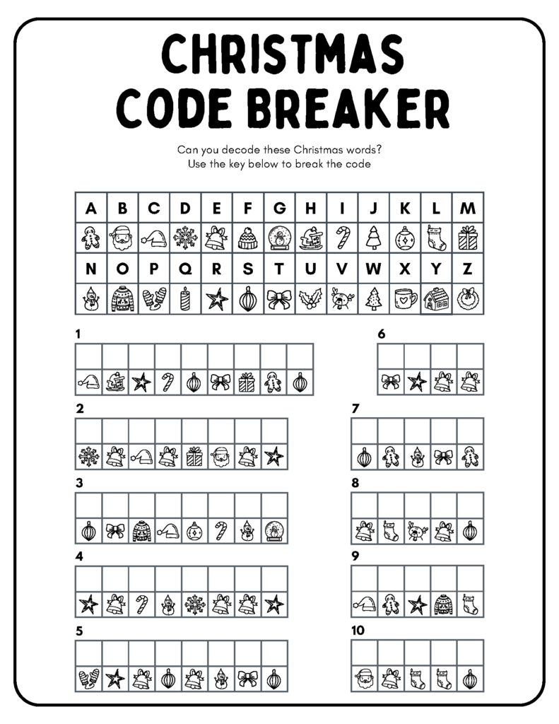 Free Printable Christmas Activity Sheets | Baking You Happier regarding Free Printable Christmas Secret Code Worksheets