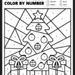 Free Printable Christmas Colornumber Worksheet   Pjs And Paint In Christmas Worksheets Color By Number