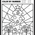 Free Printable Christmas Colornumber Worksheet   Pjs And Paint Within Color By Number Worksheets Christmas