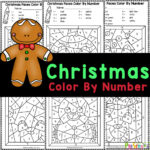 Free Printable Christmas Colornumber Worksheets Inside Free Christmas Worksheets For First Grade