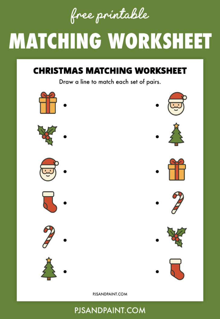 Christmas Word Match Worksheets Christmas Word Match Worksheets