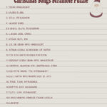 Free Printable Christmas Songs Scramble Puzzle With Regard To Christmas Song Riddles Worksheets
