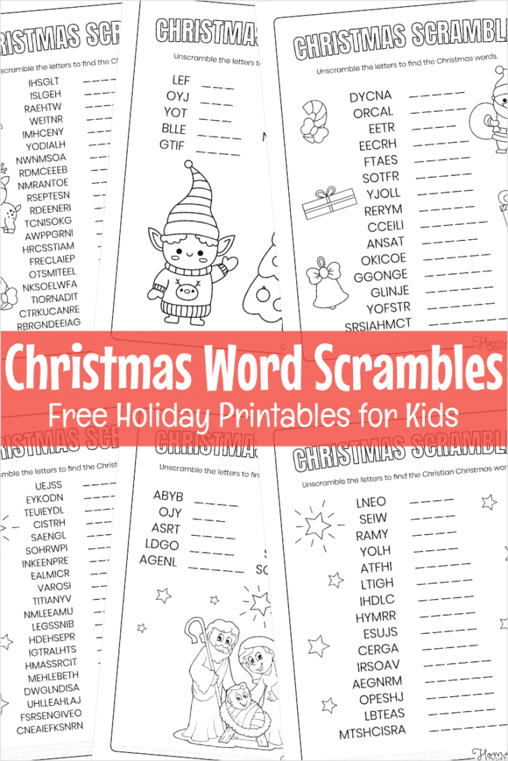 Christmas Word Scramble Worksheets Answers