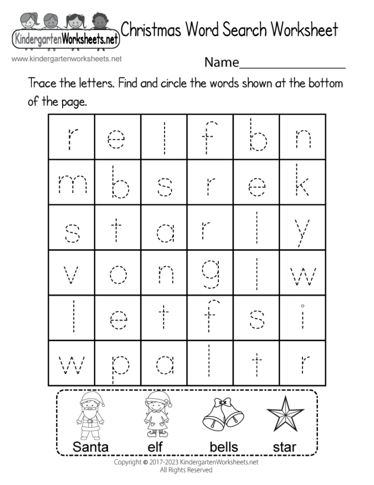 Christmas Picture Search Worksheets
