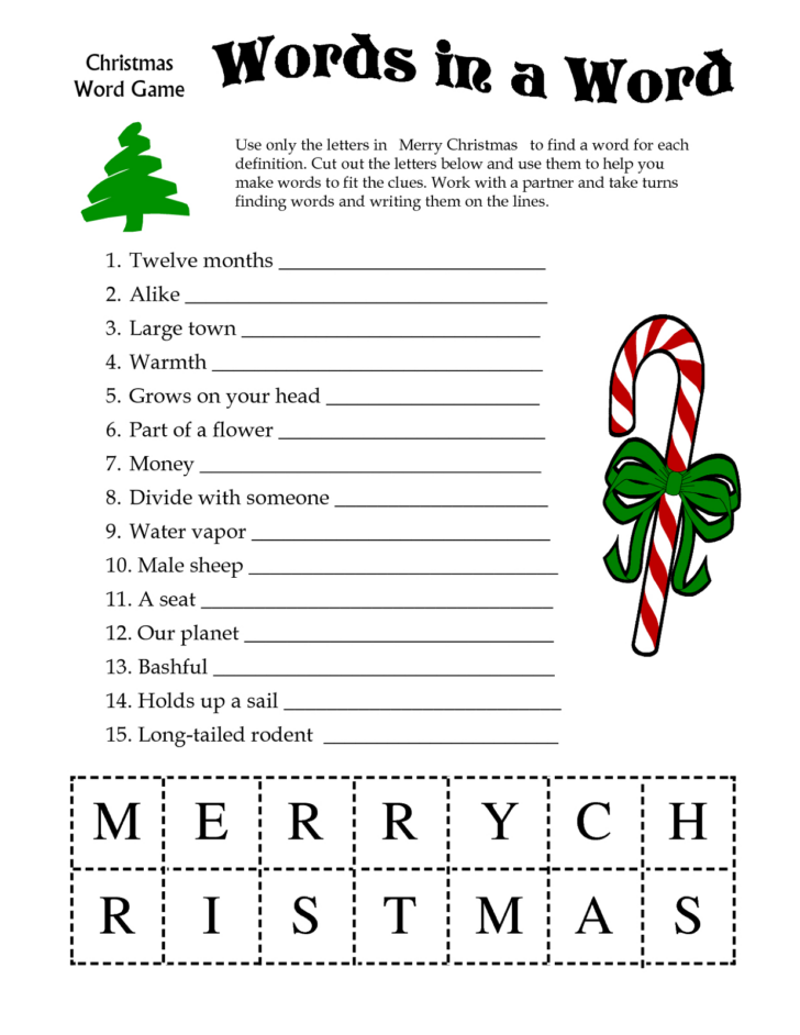 Christmas Games Printable Worksheets Christmas Games Printable Worksheets