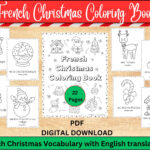 French And English Christmas Coloring Book, Bilingual Christmas In French Christmas Colouring Worksheets