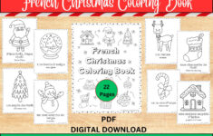 French And English Christmas Coloring Book, Bilingual Christmas in French Christmas Colouring Worksheets