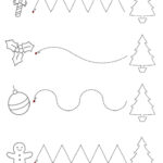 Get The Kids Tracing Lines To Match The Decoration To The Tree With Christmas Line Tracing Worksheets