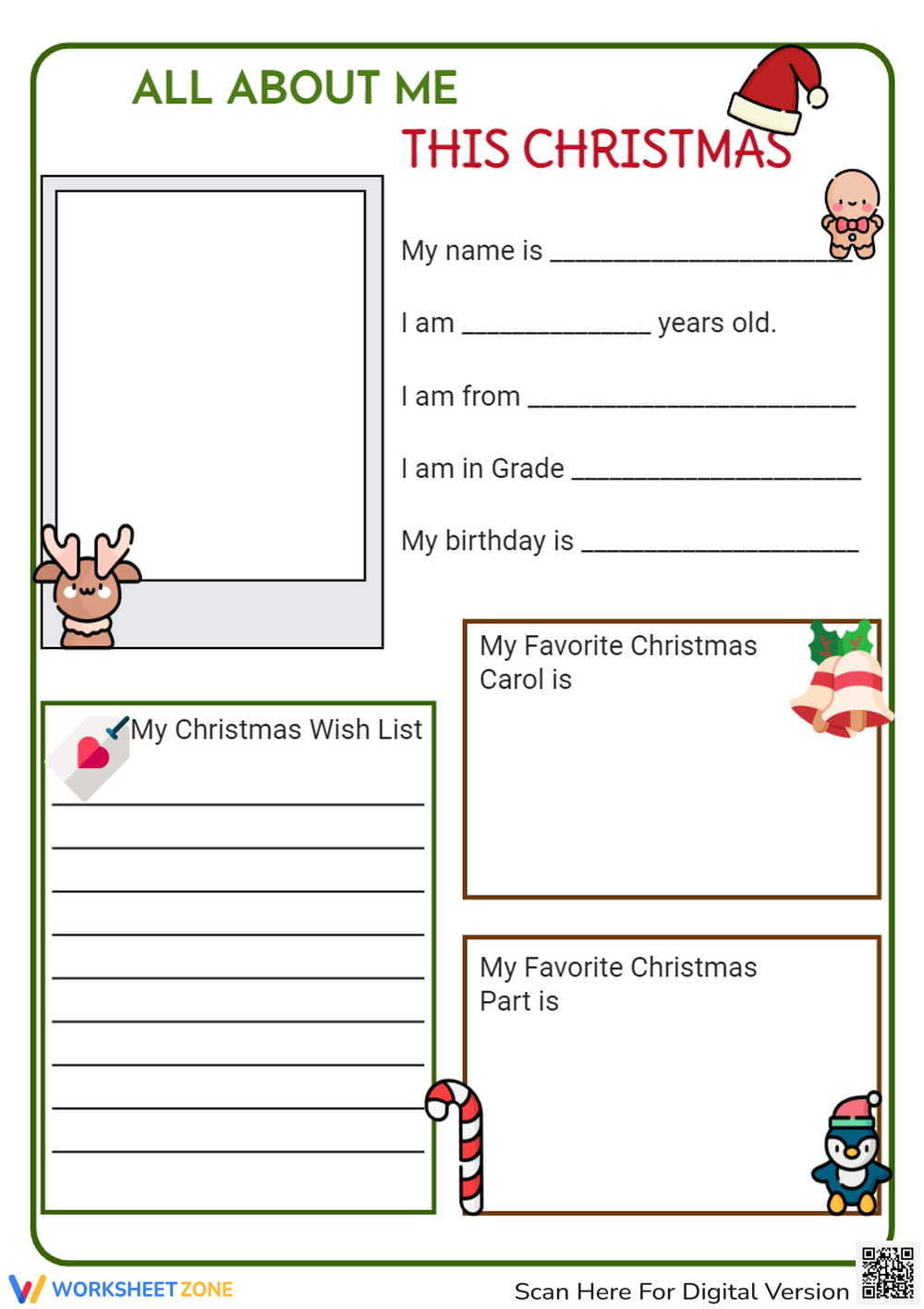 Grade 2 Christmas Worksheets in What Christmas Means To Me Worksheets