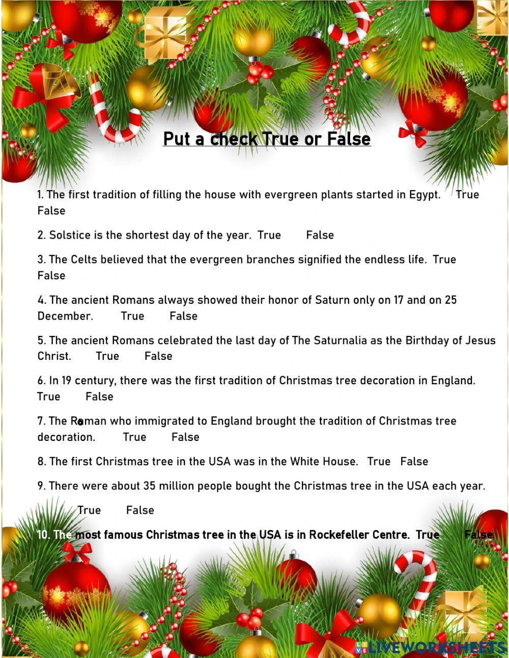 History Of Christmas Tree Worksheet Online Exercise For | Live inside History Of The Christmas Tree Worksheets