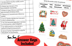 Holidays In Germany - Christmas - Reading Comprehension inside German Christmas Vocabulary Worksheets