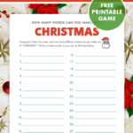 How Many Words Can You Make Out Of Christmas   Free Printable Game Pertaining To How Many Words Can You Make Out Of Christmas Worksheets