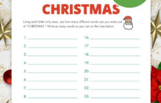 How Many Words Can You Make Out Of Christmas – Free Printable Game pertaining to How Many Words Can You Make Out of Christmas Worksheets
