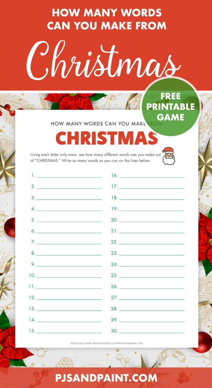 How Many Words Can You Make Out of Christmas Worksheets How Many Words Can You Make Out of Christmas Worksheets