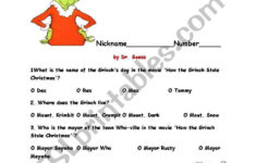 How The Grinch Stole Christma - Esl Worksheetajarnglyn regarding How the Grinch Stole Christmas Worksheets Kindergarten