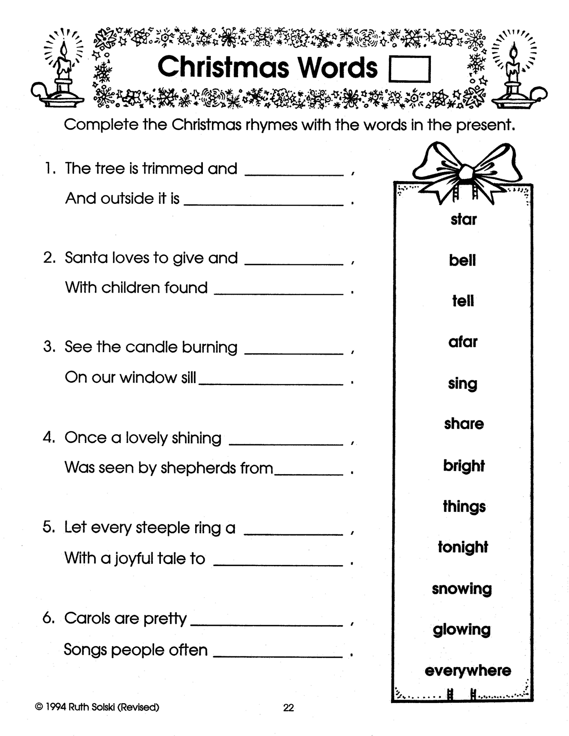 Its Christmas Time Grade 3 - Worksheets Library pertaining to 3rd Grade Christmas Worksheets