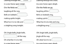Jingle Bells Worksheet - Fill In The Blanks - Super Simple intended for Christmas Song Worksheets Answers