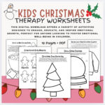 Kids Christmas Therapy Worksheets: Emotional Check In Activities Throughout Christmas Mental Health Worksheets