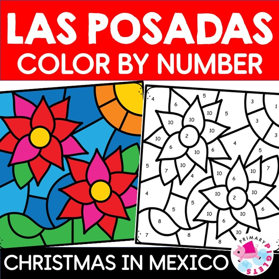 Las Posadas Colornumber Code Christmas In Mexico | Made regarding Las Posadas Christmas In Mexico Worksheets Answers