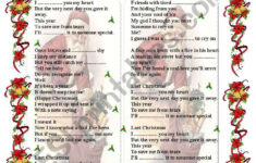 Last Christmas - Wham Song (Fill In) - Esl Worksheetgabitza throughout Last Christmas Song Worksheets